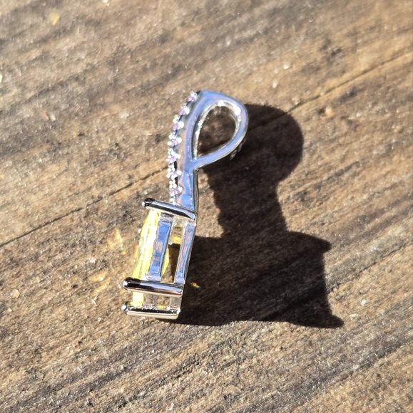 Citrine 4k & Amethyst sterling pendant - Picture 5 of 6